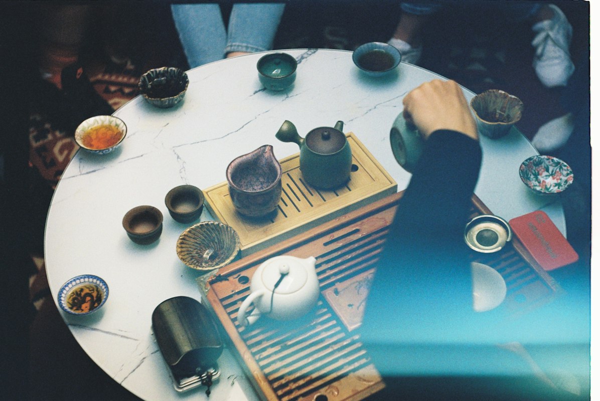 Premium Chinese tea leaves and teapot